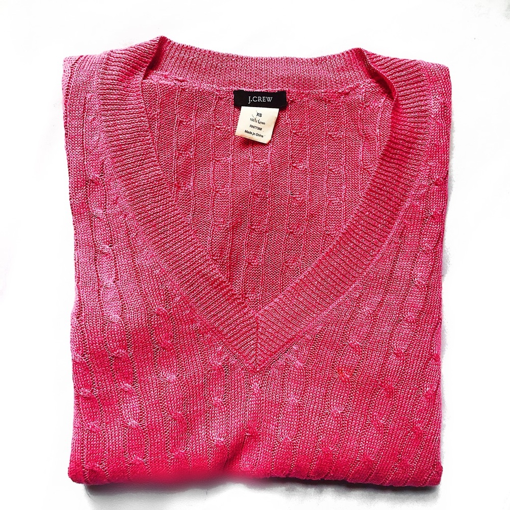J. Crew Pink Cable Knit Sweater